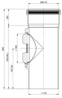 comfort (ATEC) Abgas-Kontrollrohr DN110, 255mm – Bild 2