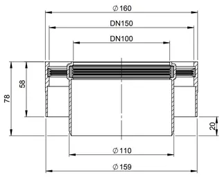 comfort(ATEC) Kesselanschluss gerade D 110/158 x DN 100/150 ohne Messöffnung – Bild 2