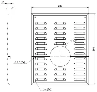 comfort (ATEC) Wandblende DN100, mit Hinterlüftung – Bild 2