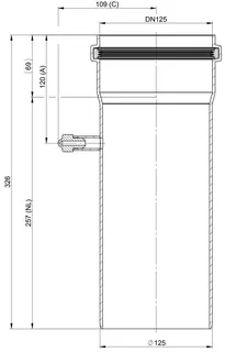 comfort (ATEC) Abgas-Meßelement DN125, mit Variostopfen 12mm – Bild 2