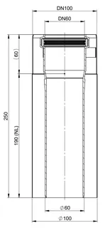 comfort(ATEC) WP Abgas-Rohr DN60/100, 190mm, weiß beschichtet – Bild 2