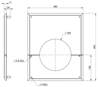 comfort (ATEC) Wandblende DN160, mit Hinterlüftung – Bild 2