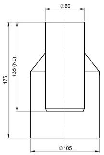comfort (ATEC) IP Mündungsabschluss DN60/100, Edelstahl blank – Bild 2