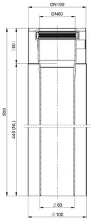 comfort(ATEC) WP Abgas-Rohr DN60/100, 440mm, weiß beschichtet – Bild 2