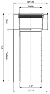 comfort (ATEC) IP Abgas-Rohr DN80/125, 190mm, Edelstahl blank – Bild 2