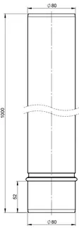 comfort (ATEC) Abgas-Endrohr DN 80, 920mm, Edelstahl – Bild 2