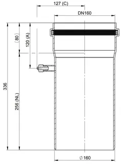 comfort (ATEC) Abgas-Meßelement DN160, mit Variostopfen 12mm – Bild 2