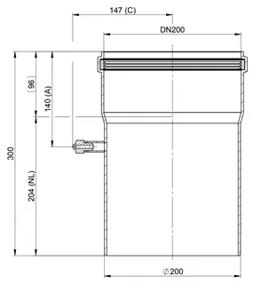 comfort (ATEC) Abgas-Meßelement DN200, mit Variostopfen 12mm – Bild 2