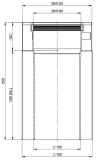 comfort(ATEC) IP Abgas-Rohr DN100/150, 190mm, Edelstahl blank – Bild 2