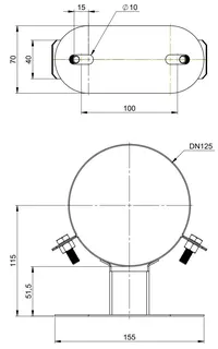 comfort(ATEC)WP Wandabstandh. 50 mm DN80/125, Edelstahl weiß beschichtet – Bild 2