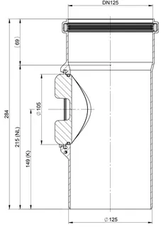 comfort (ATEC) Abgas-Kontrollrohr DN125, 205mm – Bild 2