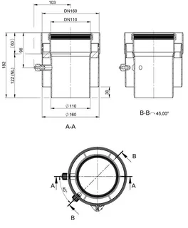 comfort(ATEC)Kesselanschluss gerade DN110/160,m.Messöffnung (Außenschale PP) – Bild 2