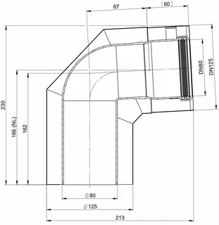 comfort(ATEC) WP Abgas-Bogen 87 Grad, DN80/125, weiß beschichtet – Bild 2