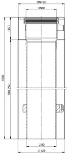 comfort(ATEC) WP Abgas-Rohr DN80/125, 955mm, weiß beschichtet – Bild 2