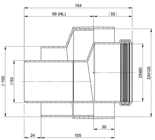 comfort(ATEC) WP Abgas-Übergang DN60/100 x DN80/125, exzentrisch – Bild 2