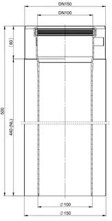 comfort(ATEC) WP Abgas-Rohr DN100/150, 440mm, weiß beschichtet – Bild 2