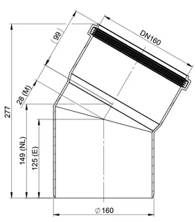 comfort (ATEC) Abgas-Bogen 30 Grad, DN160 – Bild 2