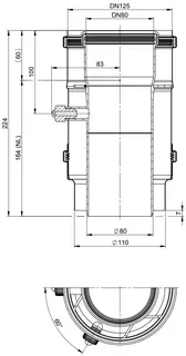 comfort(ATEC)Kesselanschluss gerade 80/110 x 80/125 mit Messöffnung – Bild 2