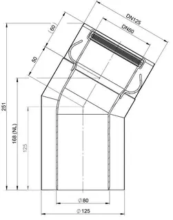comfort(ATEC) WP Abgas-Bogen 30 Grad, DN80/125, weiß beschichtet – Bild 2