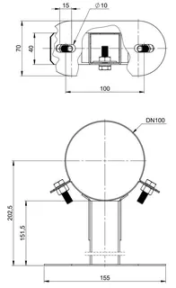 comfort(ATEC) IP Wandabstandhalter 50-100mm DN60/100, Edelstahl blank – Bild 2