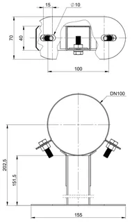comfort(ATEC) WP Wandabstandh.50-100 mm DN60/100, Edelstahl weiß beschichtet – Bild 2