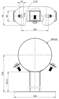 comfort(ATEC)WP Wandabstandh. 50-100 mm DN80/125, Edelstahl weiß beschichtet – Bild 2