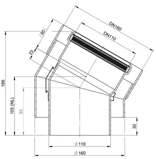 comfort(ATEC) Abgas-Bogen 30 Grad, DN 110/160 (Außenschale PP) – Bild 2