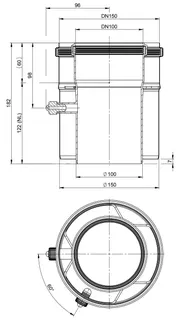 comfort (ATEC) Kesselanschluss gerade 100/150 x 100/150 mit Messöffnung – Bild 2