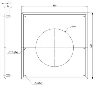 comfort (ATEC) Wandblende DN200, mit Hinterlüftung – Bild 2
