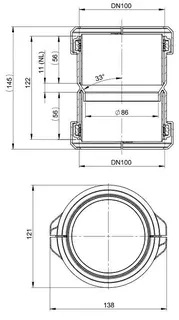 comfort (ATEC) Kupplung DN100, für Flexrohr – Bild 2