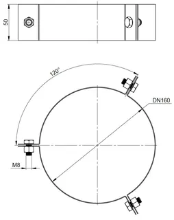 comfort(ATEC) Abspannschelle DN110/160, Edelstahl blank – Bild 2