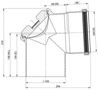 comfort (ATEC) Abgas-Kontrollbogen 87 Grad, DN125 – Bild 2