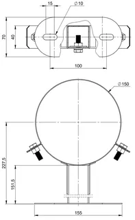 comfort (ATEC) IP Wandabstandhalter 50-100mm DN100/150, Edelstahl blank – Bild 2