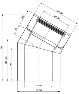 comfort(ATEC)IP Abgas-Bogen 30 Grad, DN100/150, Edelstahl blank – Bild 2