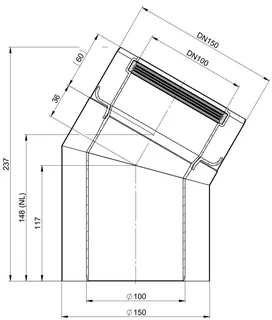comfort(ATEC) WP Abgas-Bogen 30 Grad,DN100/150, weiß beschichtet – Bild 2