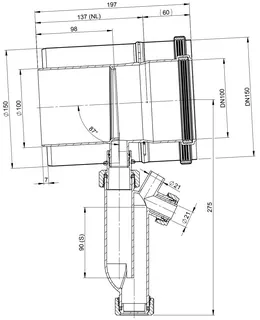 comfort (ATEC) Kondensatablauf konzentr. DN100/150, mit Siphon – Bild 2
