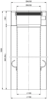 comfort(ATEC) WP Abgas-Rohr DN100/150, 940mm, weiß beschichtet – Bild 2