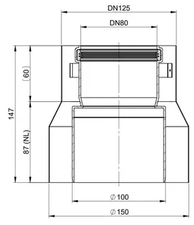 comfort(ATEC) WP Abgas-Übergang DN100/150 x DN80/125, zentrisch – Bild 2