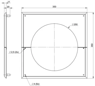 comfort (ATEC) Wandblende DN250, mit Hinterlüftung – Bild 2