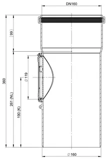 comfort (ATEC) Abgas-Kontrollrohr DN160, 270mm – Bild 2