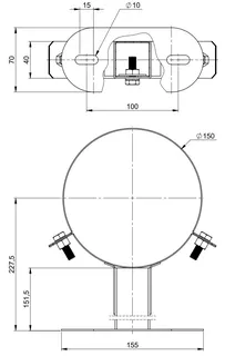 comfort(ATEC)WP Wandabstandh.50-150 mm DN100/150, Edelstahl weiß beschichtet – Bild 2