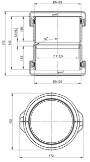 comfort (ATEC) Kupplung DN125, für Flexrohr – Bild 2
