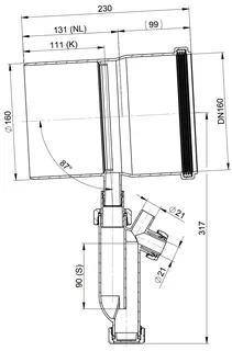 comfort (ATEC) Kondensatablauf DN160, mit Siphon – Bild 2