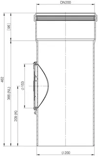 comfort (ATEC) Abgas-Kontrollrohr DN200, 370mm – Bild 2