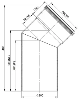 comfort (ATEC) Abgas-Bogen 45 Grad, DN200 – Bild 2