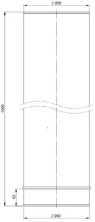 comfort (ATEC) Abgas-Endrohr DN200, 940mm, Edelstahl – Bild 2