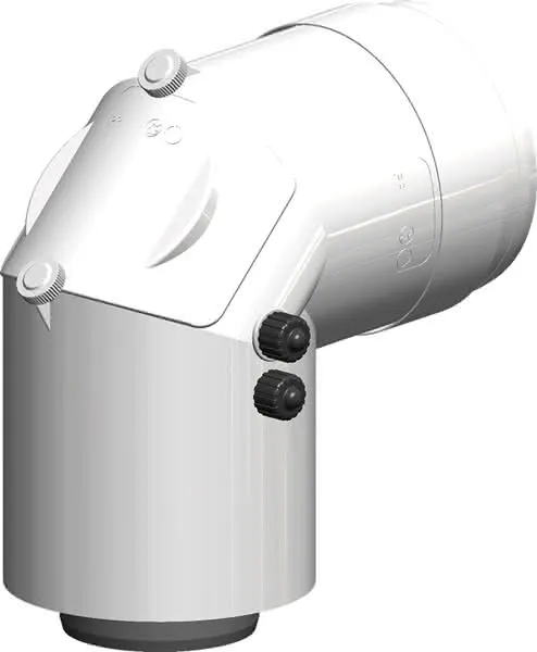 comfort(ATEC)Abgas-Kontrollbogen 87Grad, DN 80/125,m.Messöffnung (Außenschale PP)