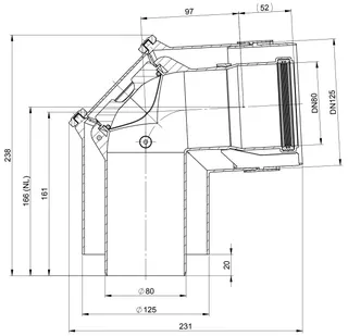comfort(ATEC)Abgas-Kontrollbogen 87Grad, DN 80/125,m.Messöffnung (Außenschale PP) – Bild 2