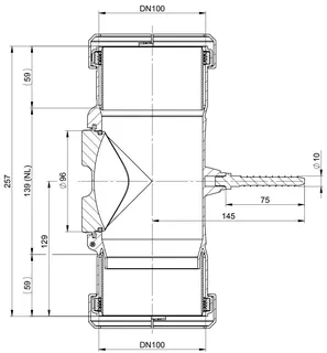 comfort (ATEC) Abgas-Kontrollrohr DN 100, für Flexrohr – Bild 2