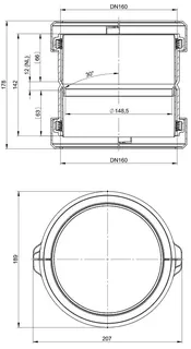 comfort (ATEC) Kupplung DN160, für Flexrohr – Bild 2
